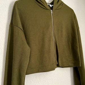 Olive Green Crop Sweater